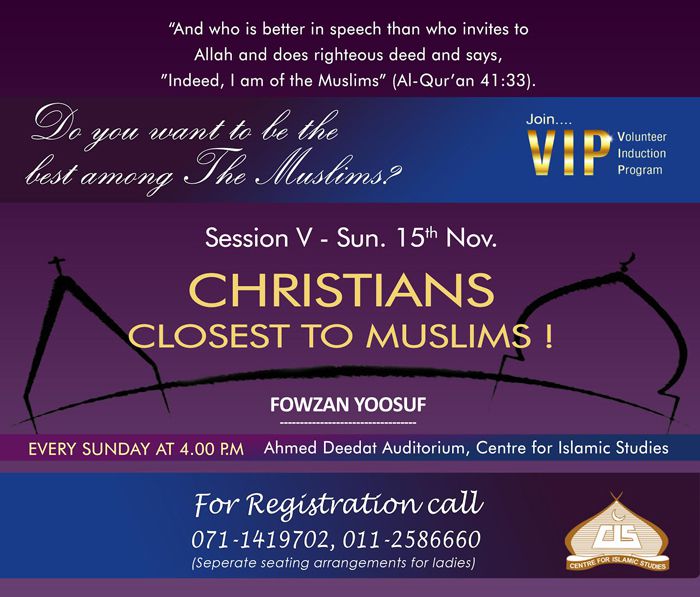 Christians Closest to Muslims!